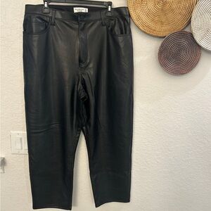 Abercrombie & Fitch Vegan Leather Ankle‎ Straight Pant size 34/18R